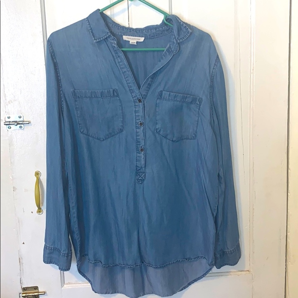 Long sleeve oversized denim top